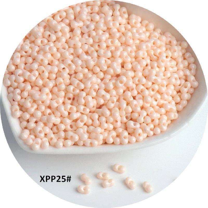 2x4mm Solid Color Glass Peanut Beads for DIY Jewelry & Hair Accessories