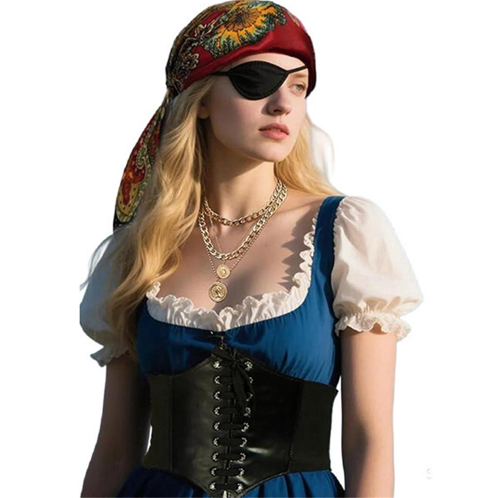 Acessórios de Fantasia de Pirata para Festa Cosplay Conjunto de Faixa de Cabeça e Cinto