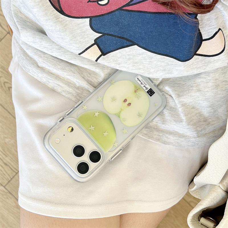 High-End Green Apple Chain Case for iPhone 17, 16 Pro Max, 15, 14