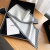 Luxury Houndstooth Print Silk Scarfs Women Bag Ribbons Foulard Office Skinny Neckerchief Neck Hands Ties Satin Female Hairband