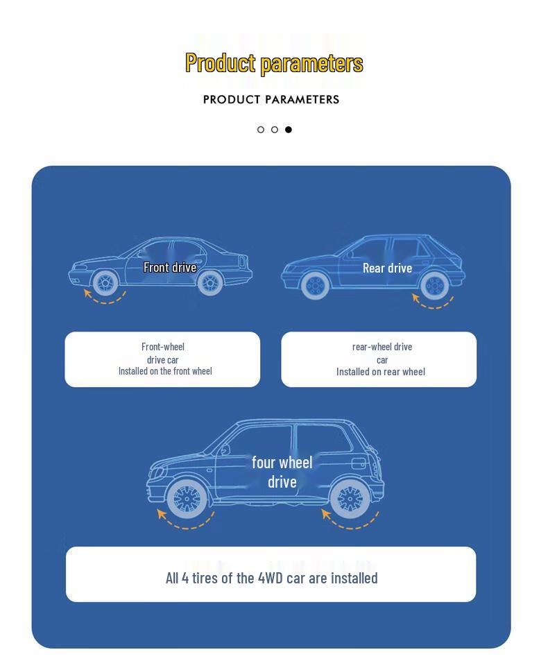 Univerzální protiskluzové sněhové řetězy pro auta, SUV, sedany, nákladní vozy – Snadné vyjetí ze sněhu, není potřeba zvedák