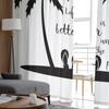 Summer Palm Tree Slippers Tulle Curtains Balcony Room Fashion Printed Sheer Curtain Living Room Window Modern Decor