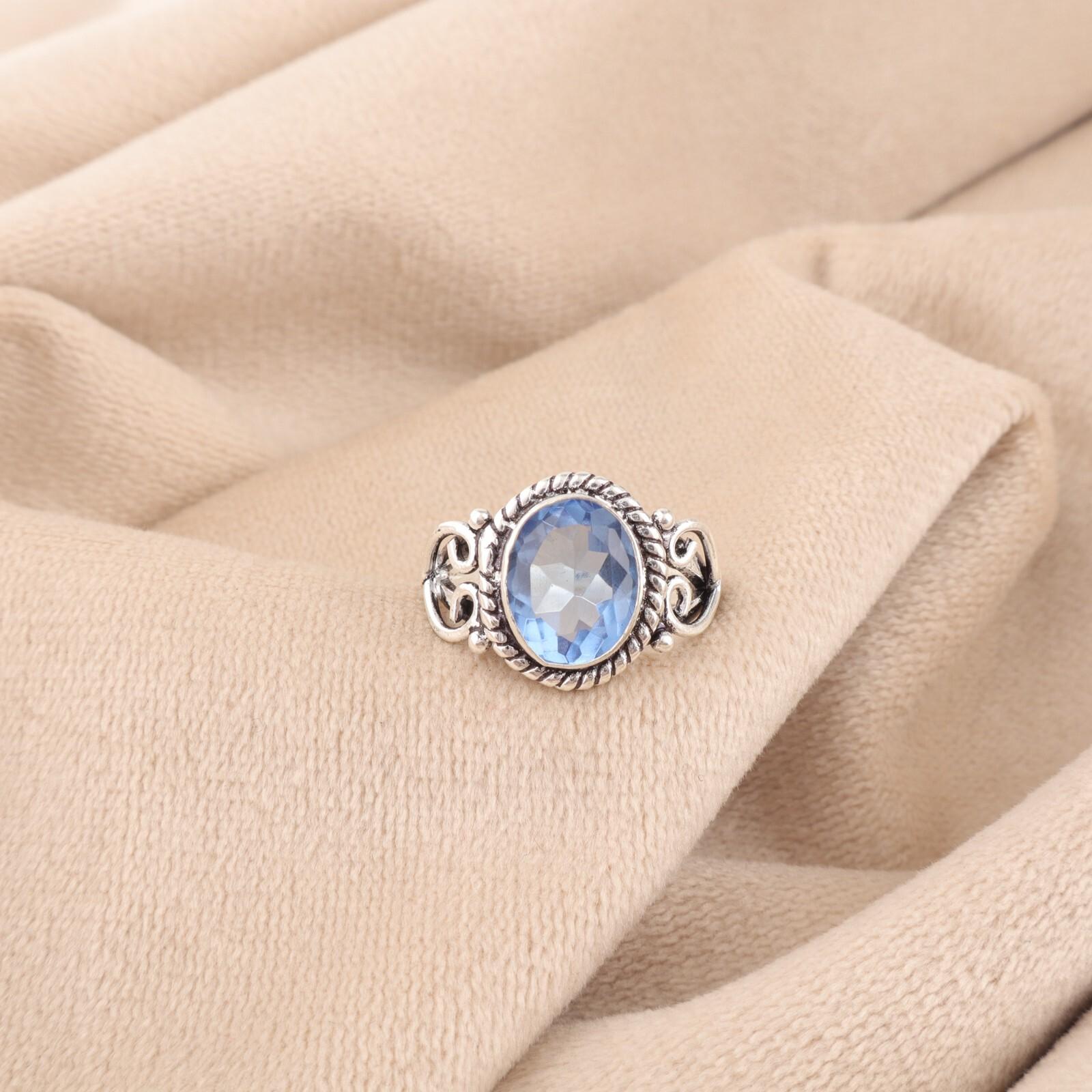 

Ювелирные изделия из стерлингового серебра 925 пробы с танзанитом, кольцо ручной работы для подарка на День святого Валентина RR-8-9 7