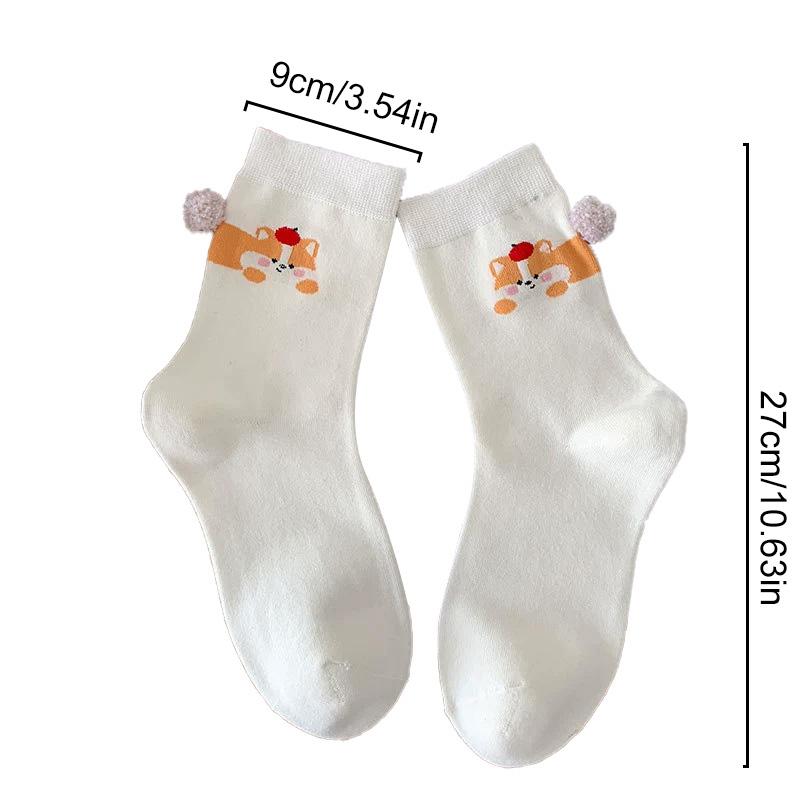 1Pair Cotton Comfortable Animal Egg Socks Skin-Friendly Cartoon Cartoon Multi-element Three-dimensional Print