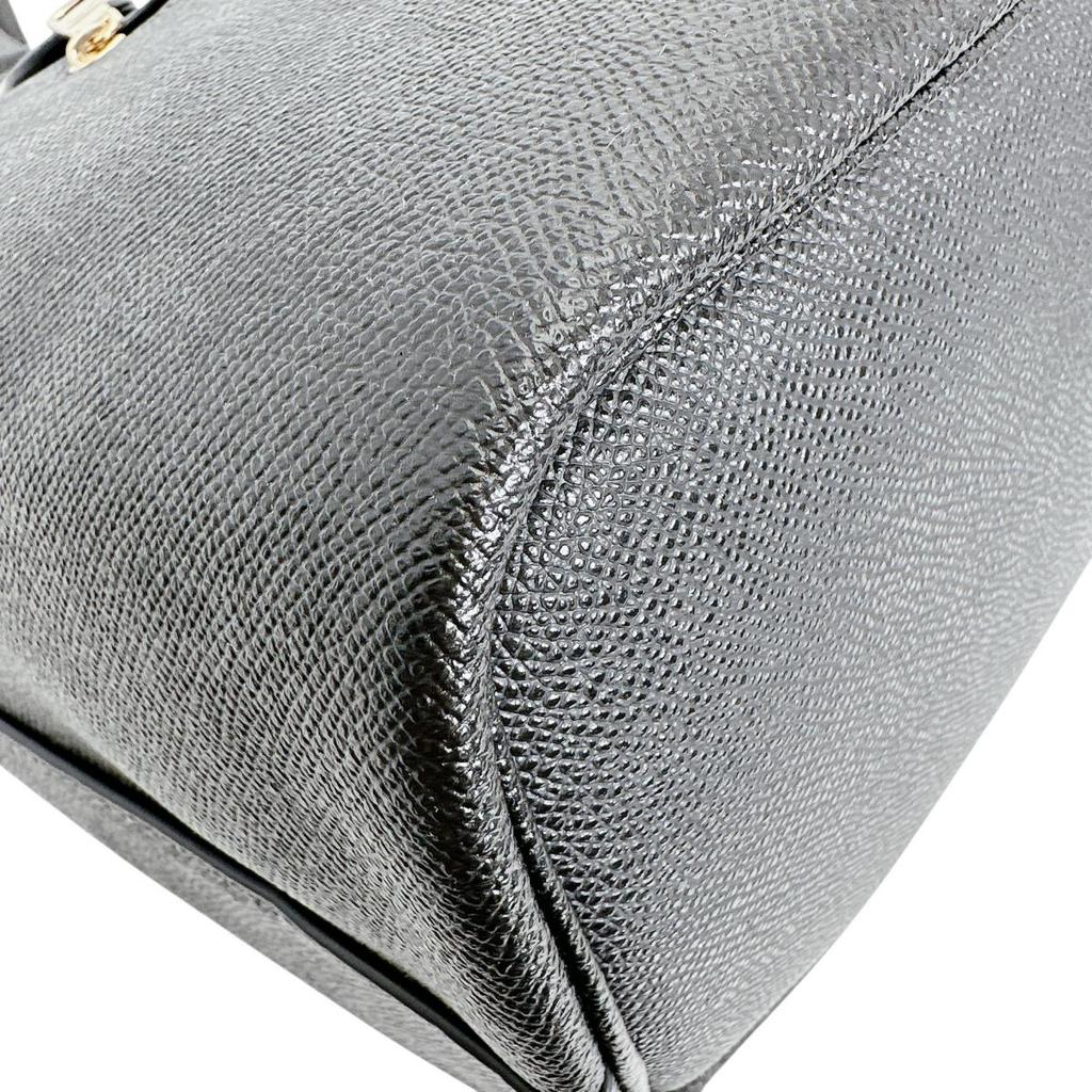 COACH Cross grain gallery tote Tote Bag leather black Women CH285 Used