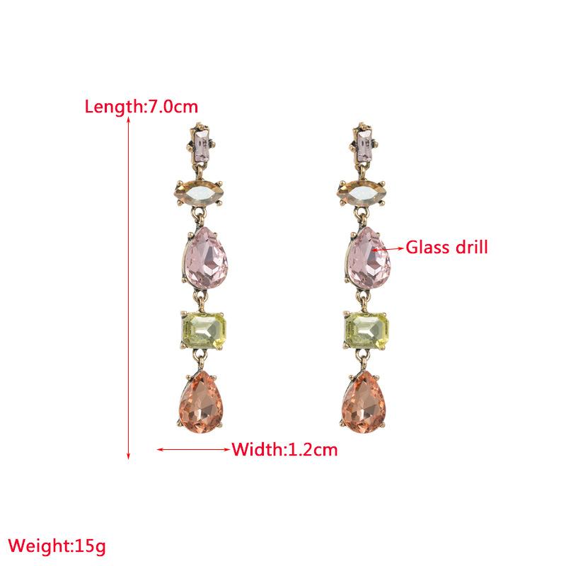 Women's Drop Earrings Simple Multi Layer Alloy Crystal Geometric Quality Premium Earrings