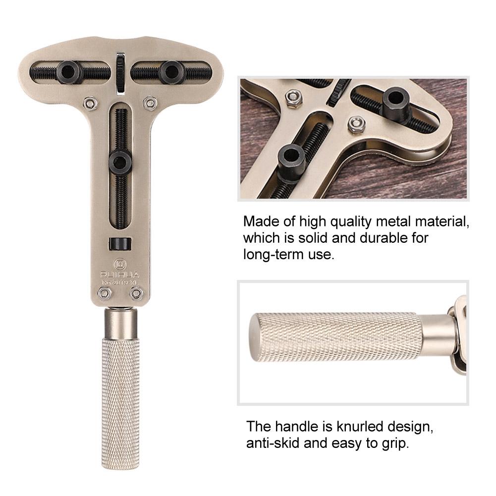 Metal Three Jaw Watch Back Case Opener Cover Remover Wristwatch Repairing Tool with Accessory