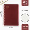 Morandi Coil Notebook with Frosted PP Cover and Horizontal Line Grid for Students