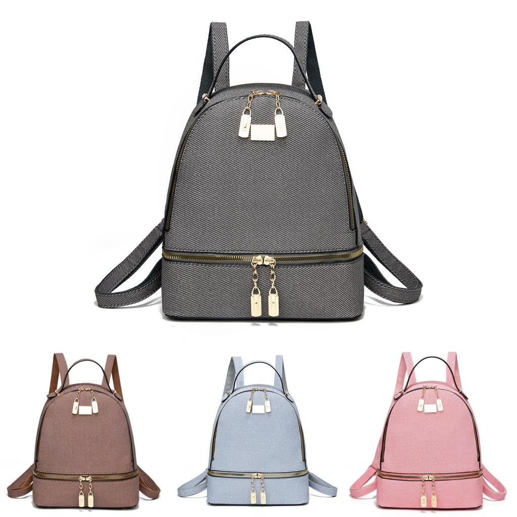 Stylish Macaron Color Canvas Backpack With Large Capacity For Travel And School Use
