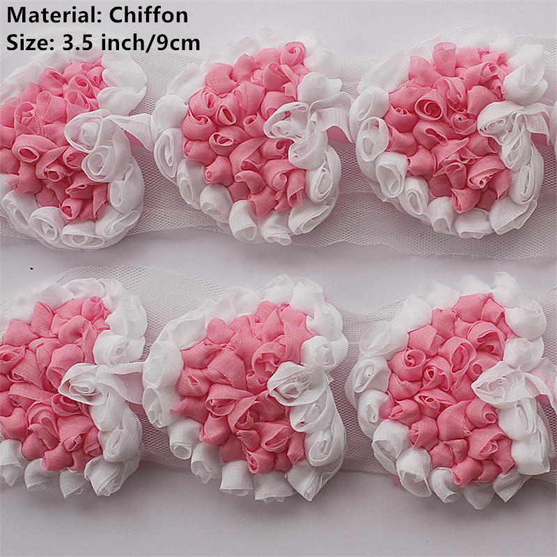 20 Stück Große Chiffon-Rosen-Herz-Aufnäher für DIY Baby Mädchen Kleidung Kleid Strampler Hemden Nähdekorationen Haarschleifen-Zubehör