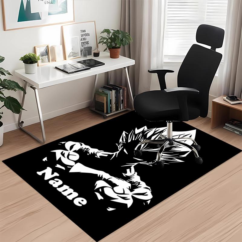 Custom Name Dragon Ball Printed Carpet, for Office Chair Living Room Bedroom Kitchen Room Decor Gifts.