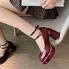 2025New Mary Jane Pumps For Women Girls Fashion Brand New Chunky Heel Wedding Dress Shoes Spring New Pumps Classic Double Buckle