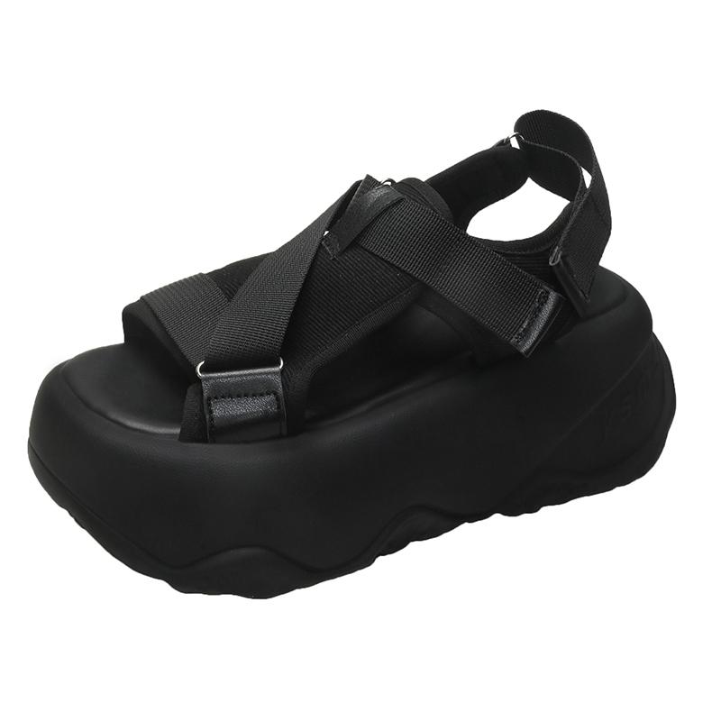 Fashion Women's Cross Strap Sandals Luxury Fashion Ladies High Platform Casual Beach Slippers Summer 8CM Heels Thick Bottom Sandalias