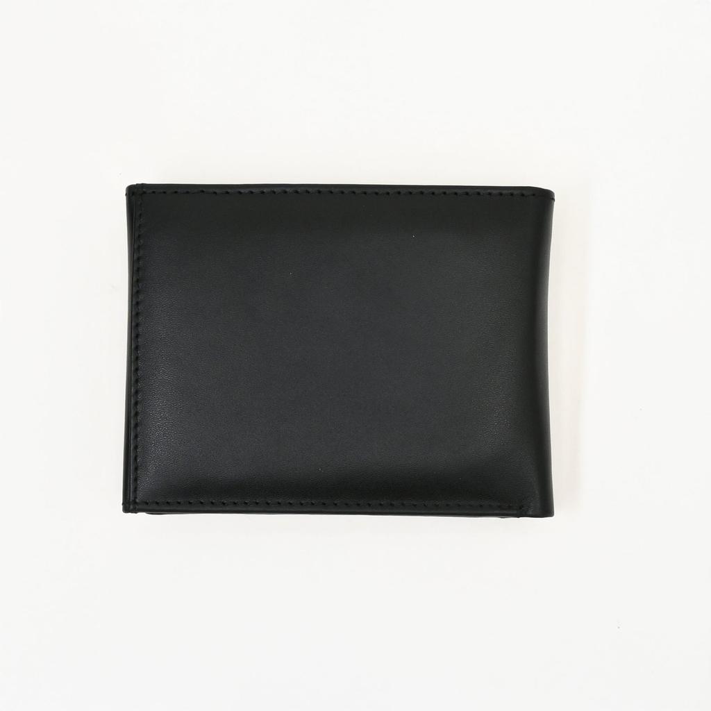Men's Leather Wallet 3S Napblk -Premium Black Napa Leather Slim Wallet with Coin Pocket & 6 Card Slots - Luxury Handcrafted Gents Wallet