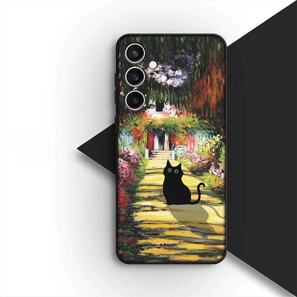 Coque de Protection pour Xiaomi Redmi 15 15C A3 A4 A5 9A 9C NFC Note 9 Pro Coque de Téléphone Claude Monet Nénuphar Chat