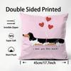 Cute D-Dachshund Dog Cushion Cover Premium Comfort Reversible Pillow Cover - Dual - Use Design for Home & Car
