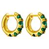 European and American Grandmother Green Crystal Earrings Women's Gold Retro Earrings Ear Buckles Earrings Light Luxury Niche High-end Earrings