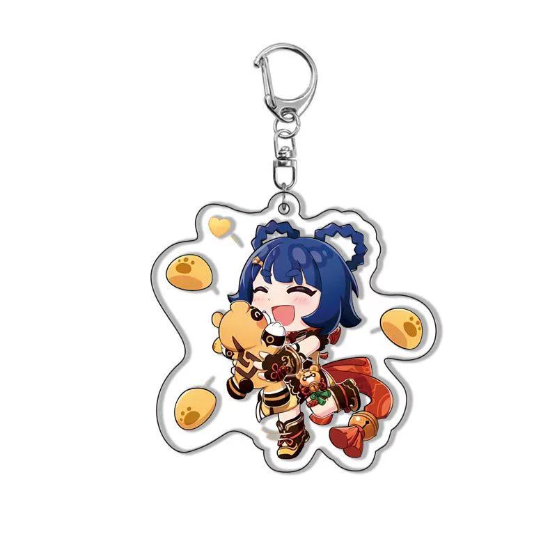Genshin Acrylic Keychain Sweet Rain Walnut Monster Cartoon Pattern Anime Pendant