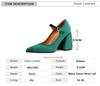 Fashion Women's Mary Janes Shoes 2025 New High Heels Pumps Female Elegant Green Red Party Dance Wedding Shoes Large Size Footwear