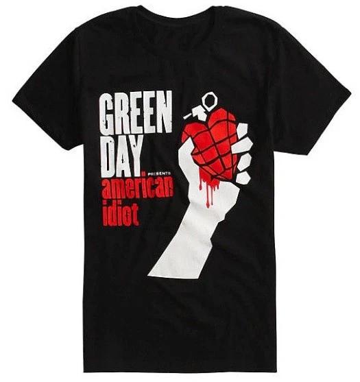 

Green Day AMERICAN IDIOT 100% Cotton T-shirt Mens Tees Top NEW 100% Authentic & Official Bravado L