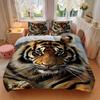 3pcs Tiger Print Bedding Set, Breathable And Soft, Suitable for All Seasons Machine Washable, Suitable for Bedroom Decoration,yy250822135