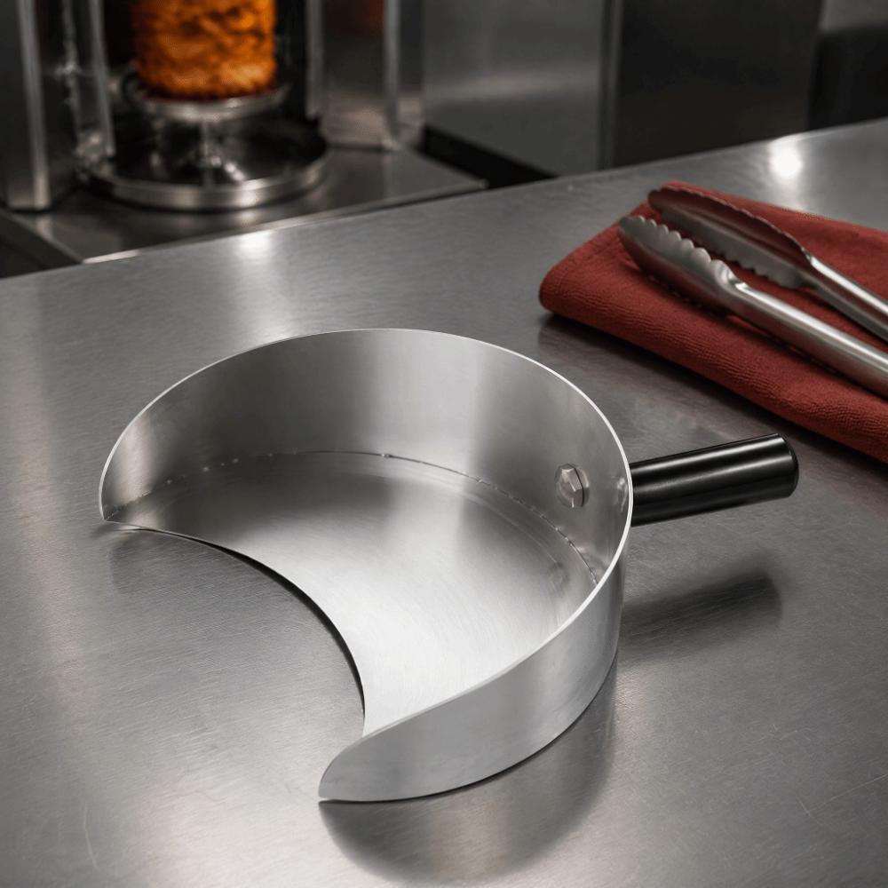 Ergonomic Handle Rotisserie Catch Pan Silver Shawarma Drip Tray Grill Meat Catcher  Home BBQ