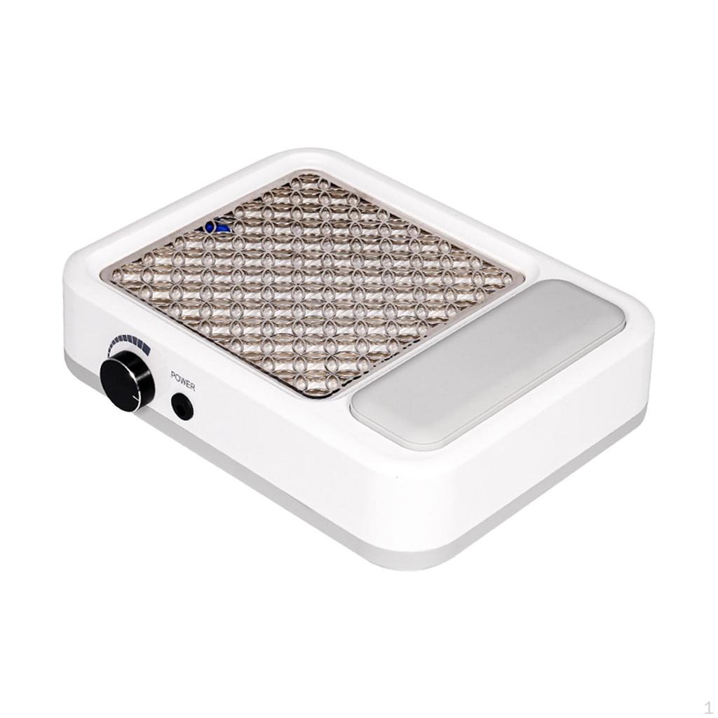 80W Eletric Nail Dust Cleaner Low Noise Manicure Collector White Sponge Pad