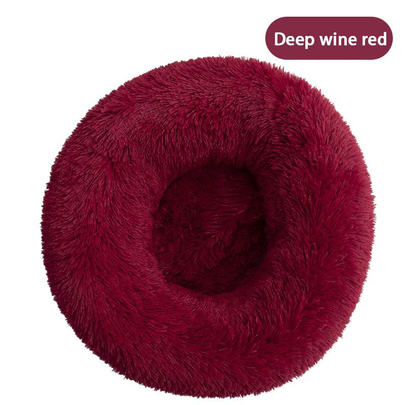 Furry Pet Bed - Round Cat Bed and Dog Bed - Soft and Fluffy Pet Bed - Ideal Sleeping Companion for Kittens and Puppies