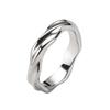 Punk Fashion Stainless Steel Twist Simple Ring for Women Vintage Simple Couples Finger Ring Men Biker Jewelry