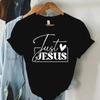 Just Love Jesus Print Women TShirts Christian Jesus Letter Shirt Harajuku Graphic Tops FeUnisex Summer Religious Christian Tshirt