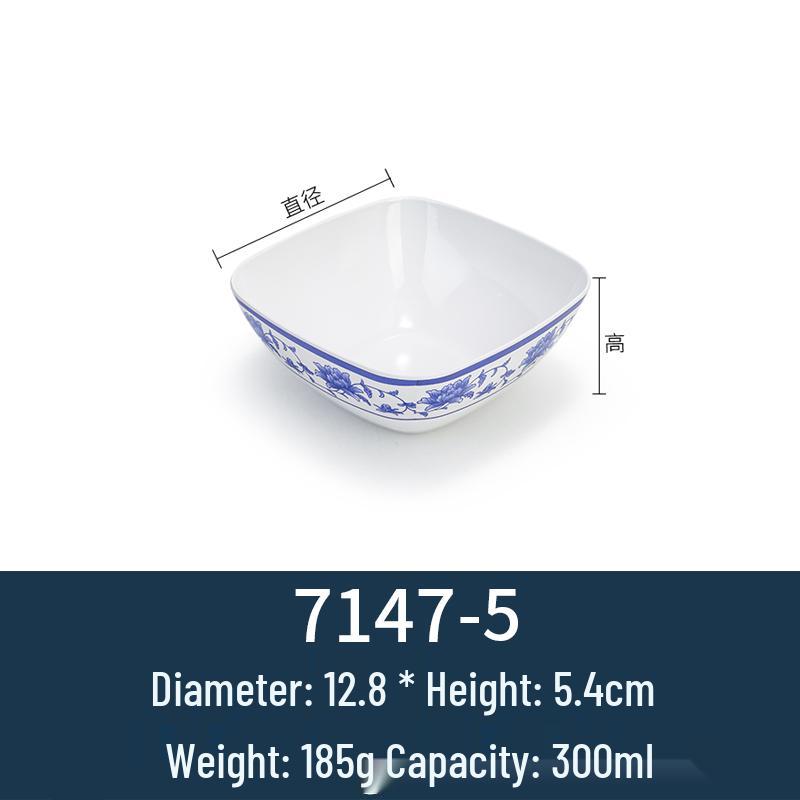 Melamine Blue & White Porcelain-Style Small Bowl for Seasoning, Rice, Porridge, Soup - Ideal for Hotels & Restaurants