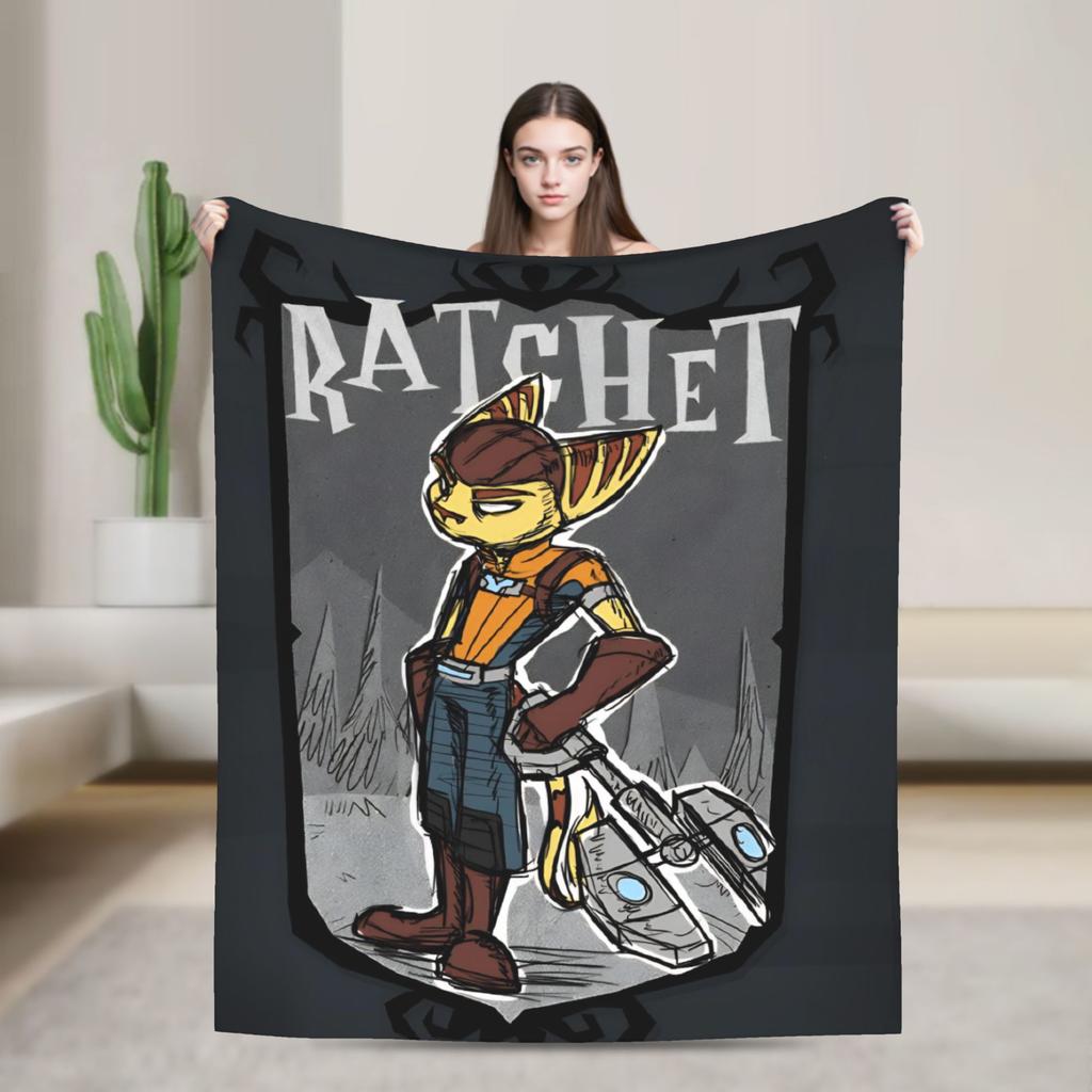 Ratchets And Clanks Blanket Quality Super Warm  Bedding Throws Winter Students Couch Bed Funny Bedspread