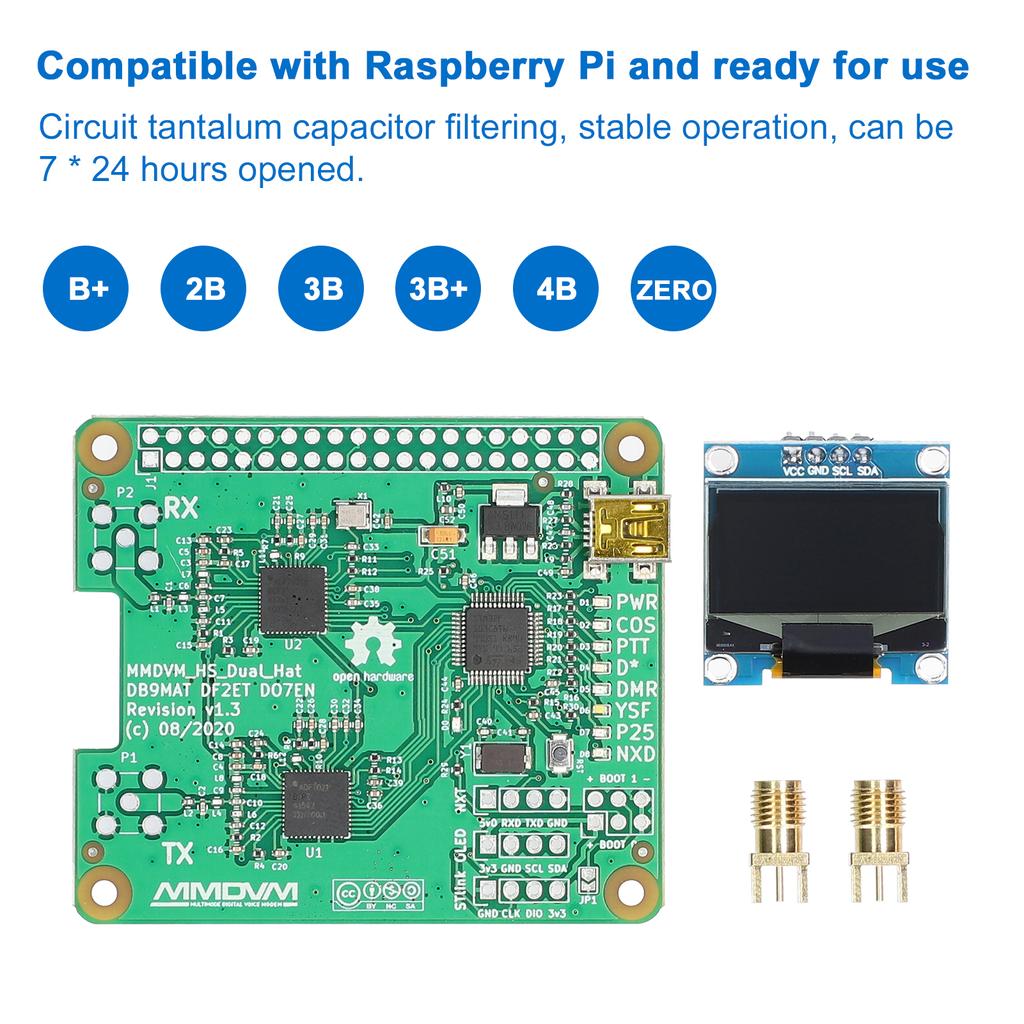 MMDVM Duplex-Hotspot-Board mit OLED-Display, unterstützt DMR P25 D Star Mini-Relaismodul, unterstützt UHF