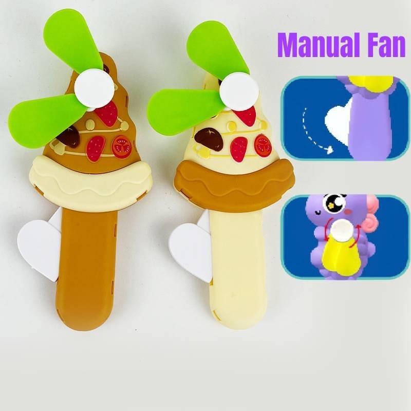 Adorable Handheld Cartoon Fan For Kids Cute Animal Portable Hand Press Fan For Students And Travel