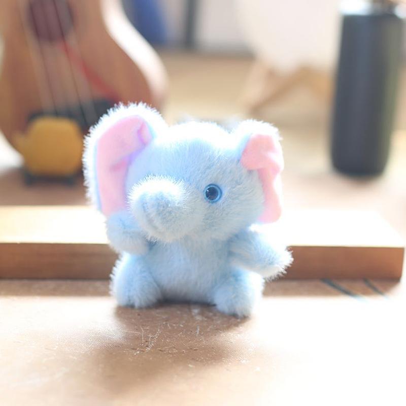 1Pc Birthday Gift Cute Elephant Stuffed Animal Plush Toy Keychain Soft Doll Car Keyring For Women Couple Children Bag Pendant