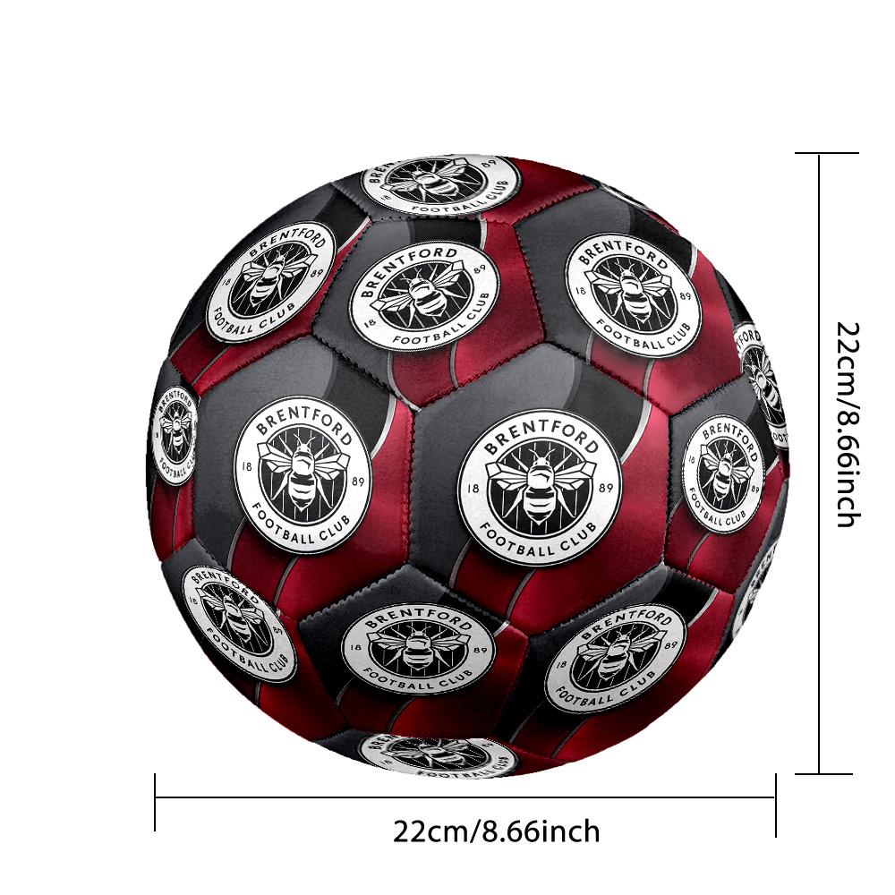 Brentford FootballPrinted Size 5 Soccer Bl, Anti Slip Adult Match Football Souvenir for Football Fans