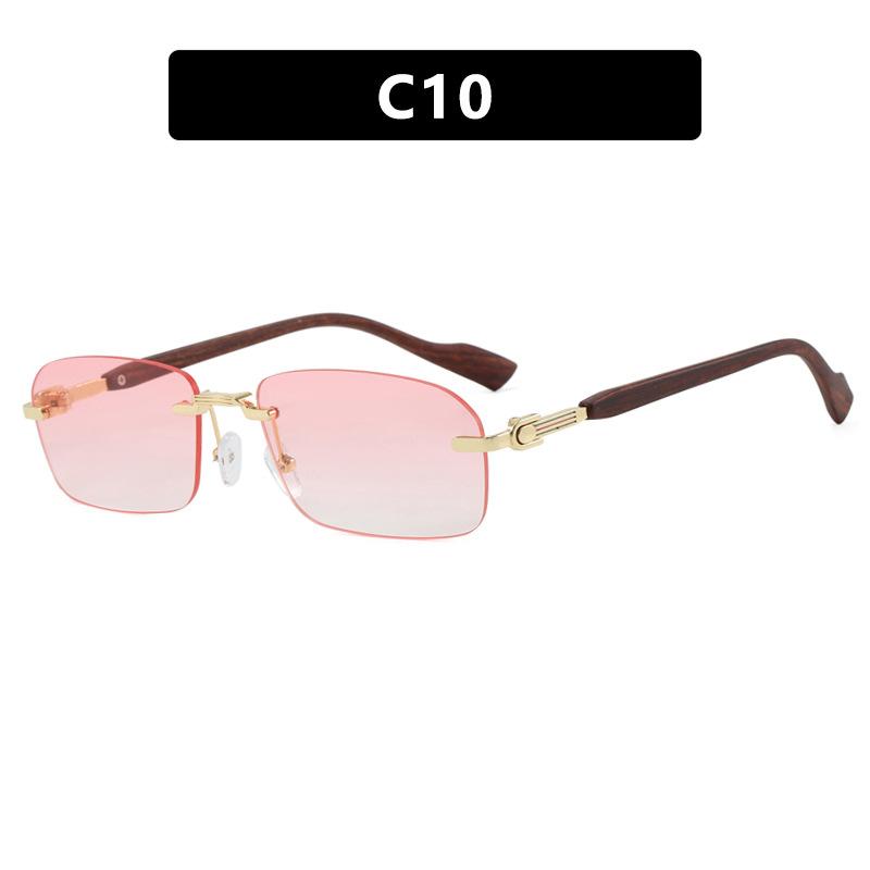 Rimless Metal Sunglasses Women Men Vintage Punk Luxury Designer Irregular Square Hip Hop UV400 Sun Glasses