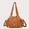 Torebka Vintage Damska Miękka Skóra PU Torba na Ramię Duża Pojemność Marki Torba Crossbody Szycie Kolorów Torby z Uchwytami