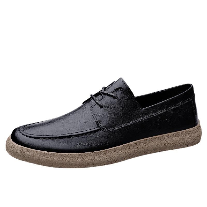 Old Man Head Men's Shoes Leather Shoes Fleece Lace-up Comfortable Soft Sole Business Casual Cotton Leather Shoes