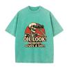 2026 Vintage Washed Green T Shirt Funny Skeleton Sarcastic Graphic Tee Unisex Casual Streetwear