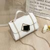 Chain Embossed Small Square Bag New Autumn Lady Fashion Hand Carry Shoulder Messenger Bag Casual Simple Small Square Bag