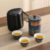 Portable Ceramic Gaiwan Tea Set - Customizable Chinese Style for Outdoor Camping, Business Souvenir with Logo.