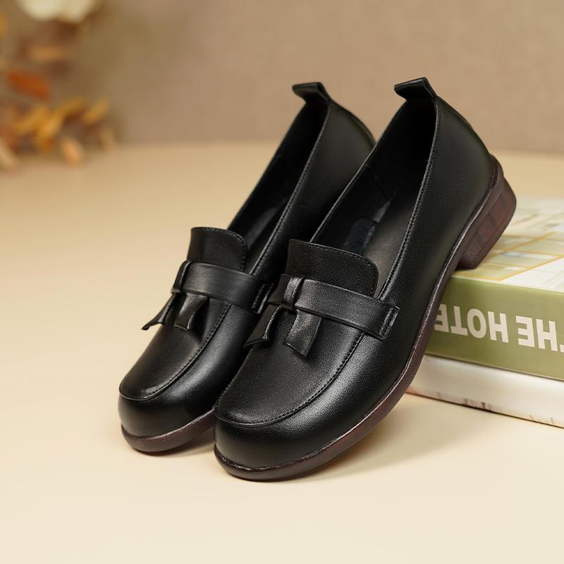 Fashion AIYUQI Loafers Women 2025 Spring New Genuine Leather British Style Women Shoes Slip-on Lazy Beanie Shoes Women