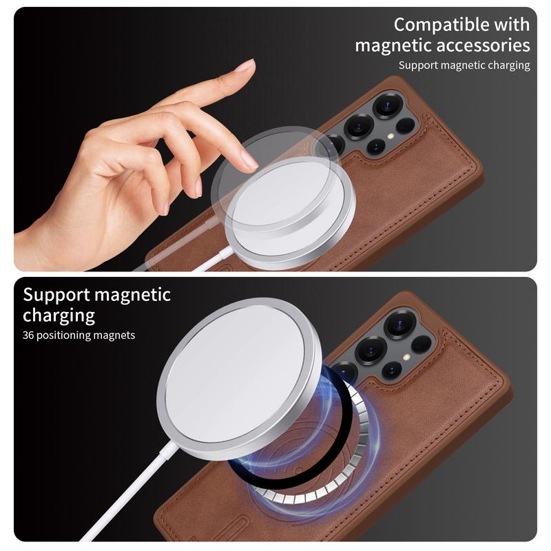 2 in 1 Detachable Card Solt Magnetic Wallet Leather Case For Samsung S25 Ultra S24 Plus S23 S22 S21 A06 A16 A35 A55 Vertical Bag