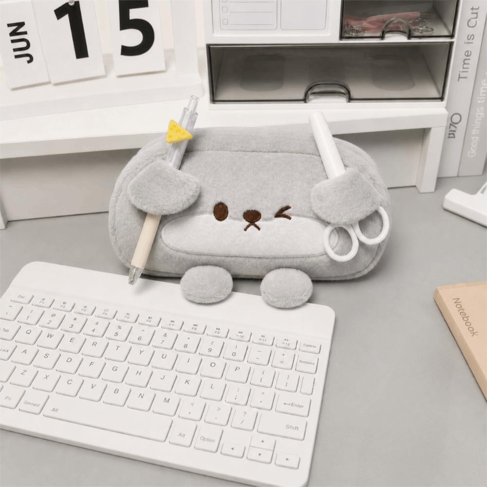 Otter Shape Pen Bag Plush Stationery Bag Portable Pencil Case  School Supplies