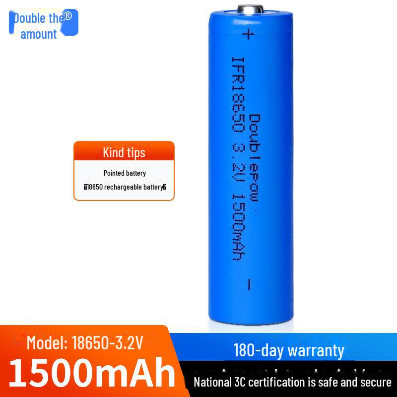 Dual 18650 Rechargeable 3.2V Li-ion Battery Pack, 1500mAh
