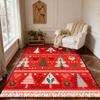 Christmas Style Red Living Room Carpet Christma Tree Decoration Bedroom Fluffy Thickened Rug Indoor Cloakroom Non-slip Floor Mat