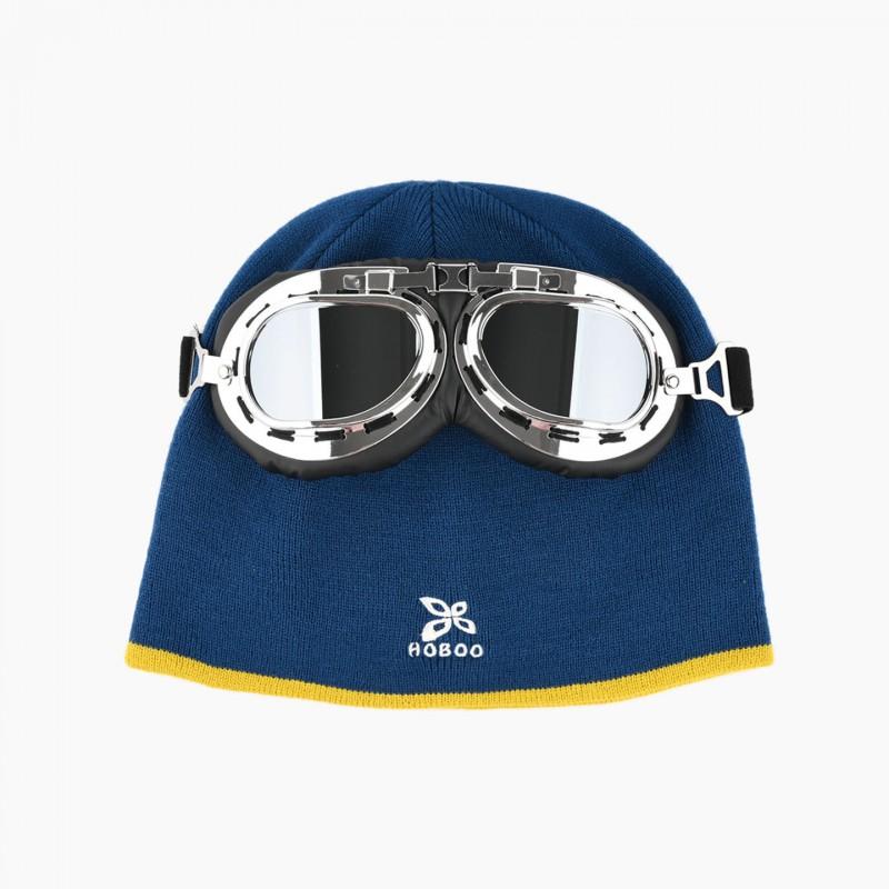 Unisex Knit Skiing Beanie Hat Winter Hiking Warm Ear Protection Foldable Outdoor Sports Cap