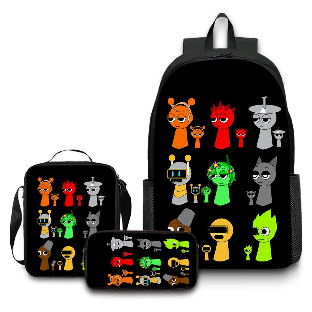 Rhythm Box Game School Bag Sprunki Load Reduction Cartoon Backpack Student Backpack Backpack D