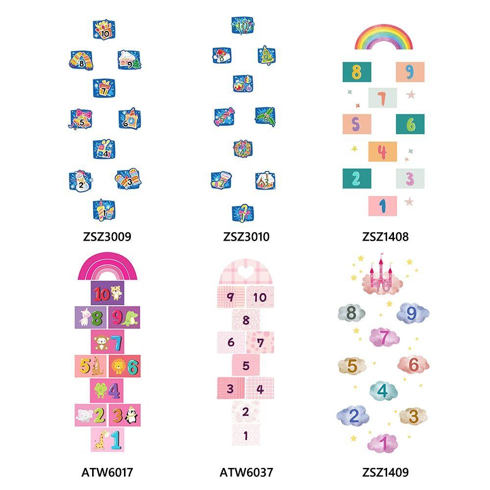 PVC Cartoon Number Grids Self-adhesive Flooring Decals Creative Wall Art  Kid's Room